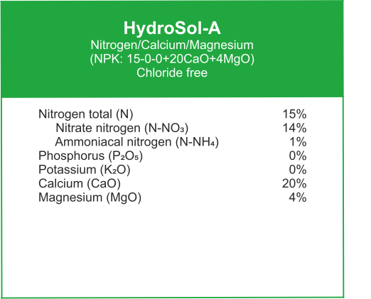 Hydrocrop HydroSol-A hydroponic nutrient analysis
